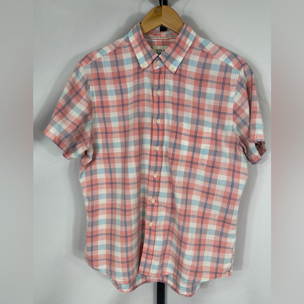 The Normal Brand Plaid Short Sleeve Button Up Shirt Size M